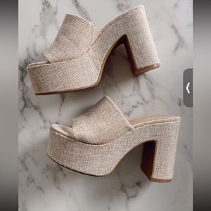 Burlap Platform Heel